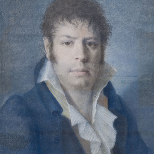 image for: Vicente Rodes - Retrat de jove amb levita blava - Cap a 1820