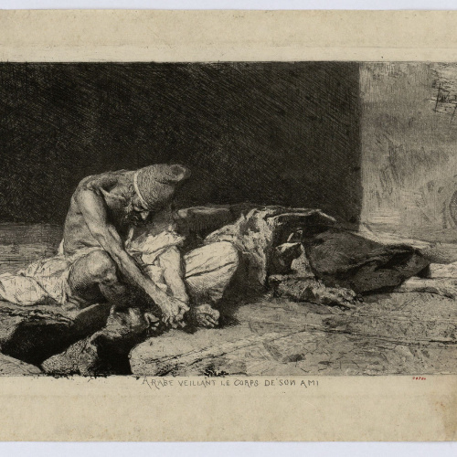 image for: Marià Fortuny - Arabe veillant le corps de son ami (Àrab vetllant el cadàver del seu amic) - 1866