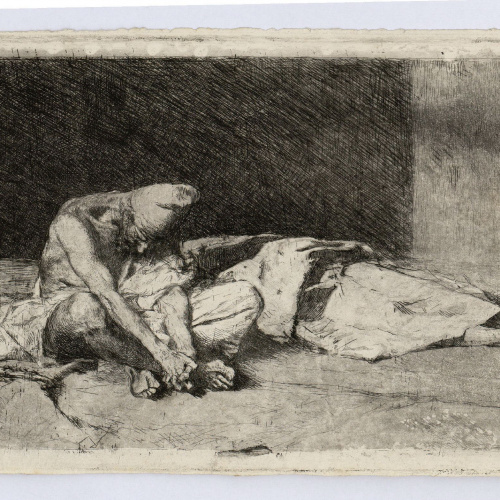 image for: Marià Fortuny - Àrab vetllant el cadàver del seu amic - 1866