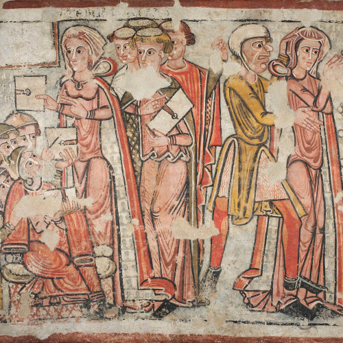 image for: Anònim. Catalunya - Disputa i arrest de santa Caterina, de la catedral de la Seu d&#039;Urgell - 1241-1255