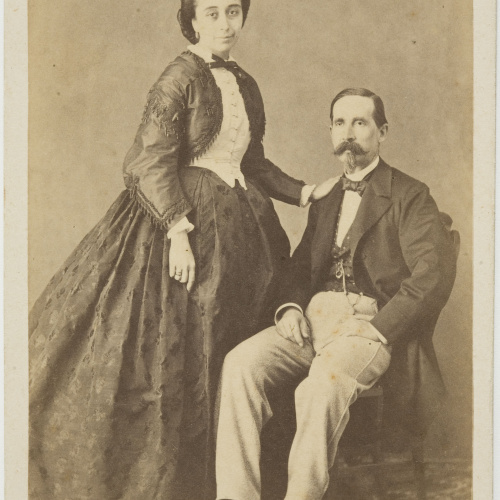 image for: Pedro Martínez de Hebert - Retrat d&#039;un home i una dona - Cap a 1860