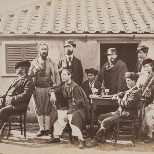 image for: Robert Peters Napper - Group at a Spanish Café (Gibraltar) - Cap a 1860-1863