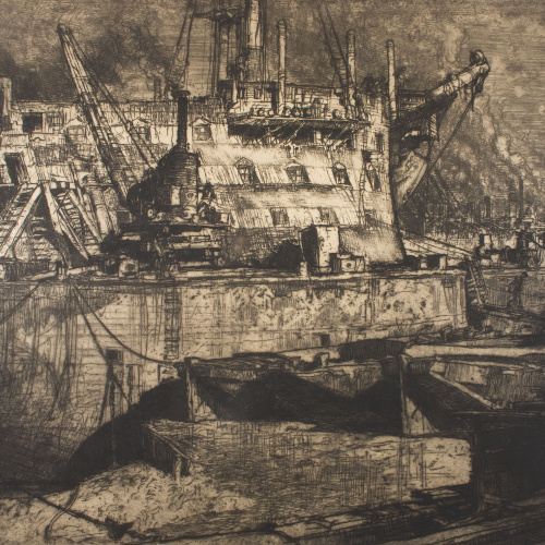 image for: Frank Brangwyn - Desmantellant el Caledònia - Cap a 1907