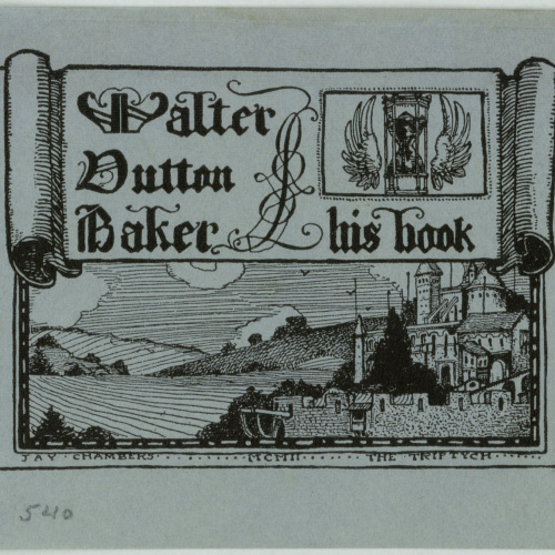 Jay K. Chambers - Ex-libris Walter Dutton Baker - 1902 image for: Jay K. Chambers - Ex-libris Walter Dutton Baker - 1902