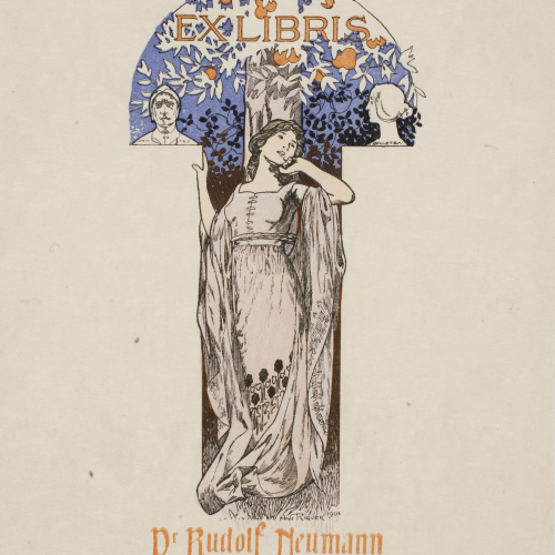 image for: Alexandre de Riquer - Ex-libris Dr. Rudolf Neumann - 1904