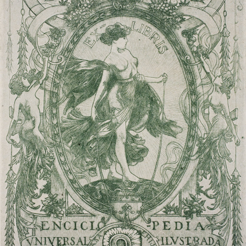 image for: Alexandre de Riquer - Ex-libris Enciclopedia Universal Ilustrada José Espasa e Hijos Editores - Posterior a 1908
