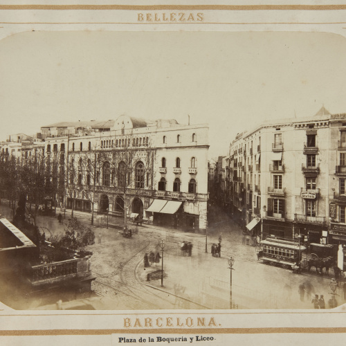 Joan Martí - Plaza de la Boquería y Liceo - 1874 image for: Joan Martí - Plaza de la Boquería y Liceo - 1874