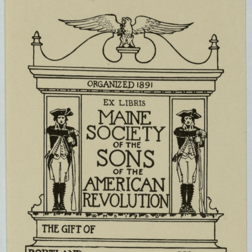 image for: Wilbur Macey Stone - Ex-libris Maine Society of the Sons of the American Revolution - 1900
