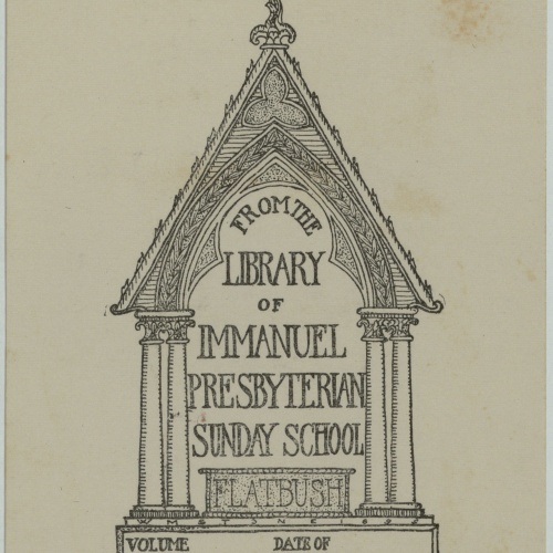 image for: Wilbur Macey Stone - Ex-libris Immanuel Presbyterian Sunday School - 1899