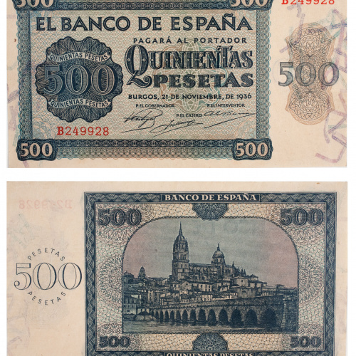 image for: Banco de España - 500 pessetes - 1936