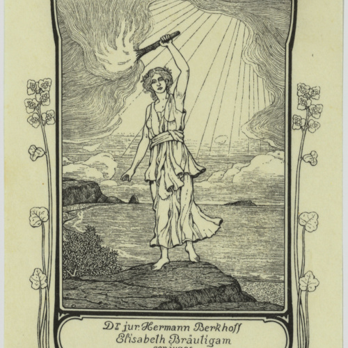 image for: Willy Ehringhausen - Ex-libris Dr. jur. Hermann Berkhoff Elisabeth Bräutigam conjuges - Cap a 1900-1905