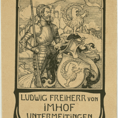 image for: Willy Ehringhausen - Ex-libris Ludwig Freiherr von Imhof Untermeitingen - 1904