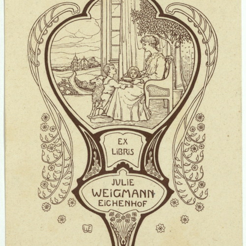 image for: Willy Ehringhausen - Ex-libris Julie Weigmann Eichenhof - Cap a 1900-1905