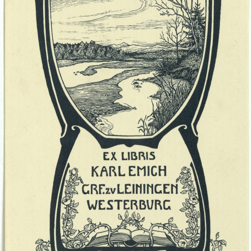 image for: Willy Ehringhausen - Ex-libris Karl Emich Grf.zv Leiningen Westerburg - Cap a 1900-1905