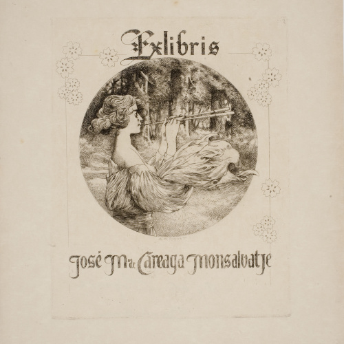 image for: Alexandre de Riquer - Ex-libris José Mª de Careaga Monsalvatje - Cap a 1900-1910