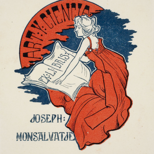 image for: Alexandre de Riquer - Ex-libris Joseph Monsalvatje - Cap a 1900-1905