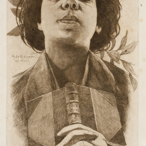 image for: Alexandre de Riquer - Ex-libris Compte de Casa Davolos - 1903