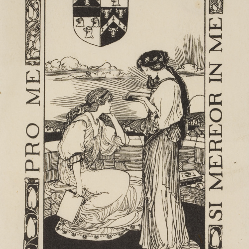 image for: Robert Anning Bell - Ex-libris William George Benjamin Bullock Barker Shipdham Hall Norfolk - 1894
