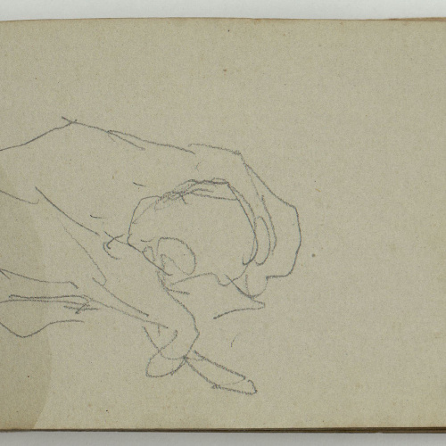 image for: Marià Fortuny - Estudi per a les aquarel·les «El venedor de tapissos» o «Amics fidels» - Cap a 1870