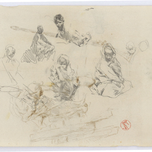 image for: Marià Fortuny - Marroquins (anvers) / Estudi per al quadre «L&#039;esmolador de sabres» (revers) - Cap a 1860-1862