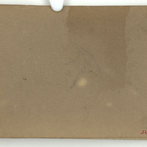 image for: Marià Fortuny - Cap de cavall (anvers) / Home agenollat davant d&#039;un altar (revers) - Cap a 1866-1872