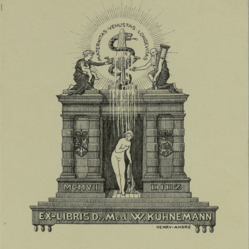 image for: Henry-André - Ex-libris Dr. Med. W. Kuhnemann - 1907