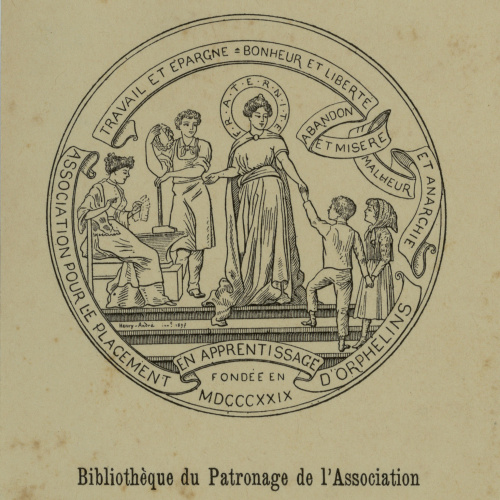 image for: Henry-André - Ex-libris Association pour le Placement en Apprentissage d&#039;Orphelins - 1897