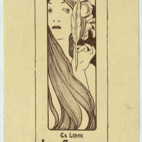 image for: Alphonse-Marie Mucha - Ex-libris Leo Szemere - Cap a 1897