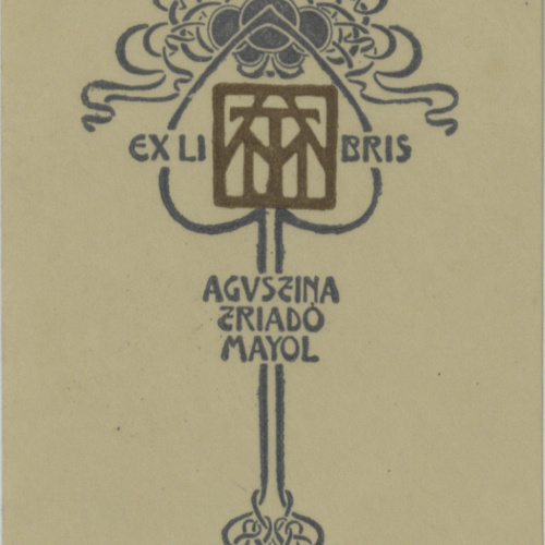 image for: Josep Triadó - Ex-libris Agustina Triado Mayol - 1902