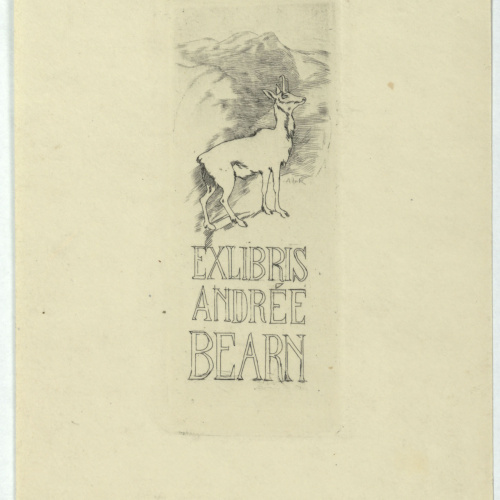 image for: Alexandre de Riquer - Ex-libris Andrée Bearn - Cap a 1902