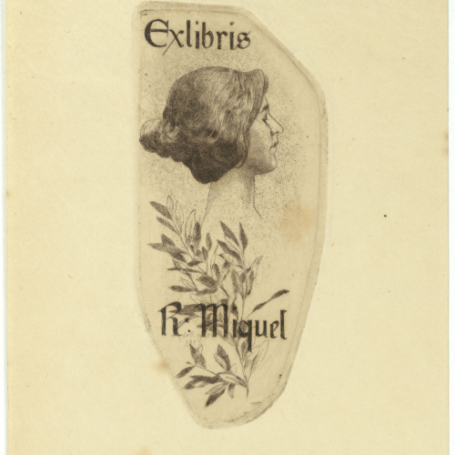 image for: Alexandre de Riquer - Ex-libris R. Miquel - 1903