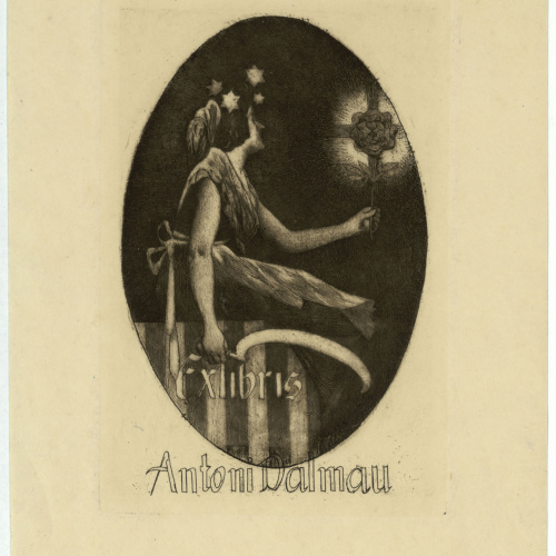image for: Alexandre de Riquer - Ex-libris Antoni Dalmau - Cap a 1902