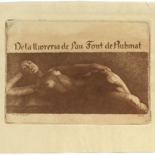 image for: Alexandre de Riquer - Ex-libris Pau Font de Rubinat - 1903