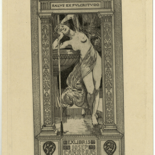 image for: Alexandre de Riquer - Ex-libris Josep Carreras - Cap a 1908