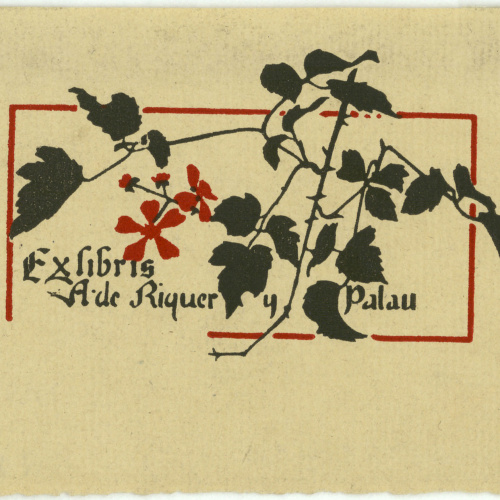 image for: Alexandre de Riquer - Ex-libris A. de Riquer y Palau - Anterior a 1904