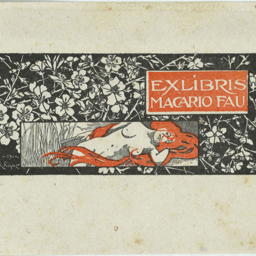 image for: Alexandre de Riquer - Ex-libris Macario Fau - 1902