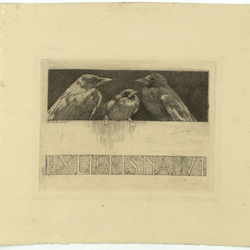 image for: Alexandre de Riquer - Ex-libris Nanu 1 - Cap a 1903