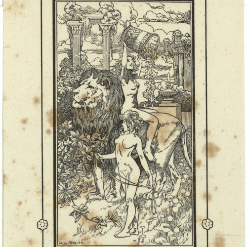 image for: Alexandre de Riquer - Ex-libris Léon V. Solon - Cap a 1907