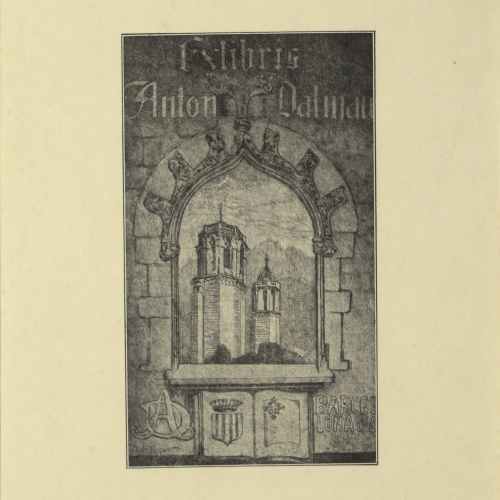 image for: Alexandre de Riquer - Ex-libris Anton Dalmau - 1914