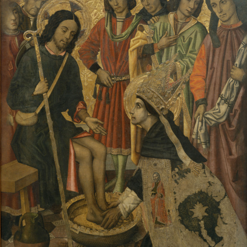 image for: Grup Vergós - Sant Agustí renta els peus a Jesús pelegrí - Cap a 1470/1475-1486