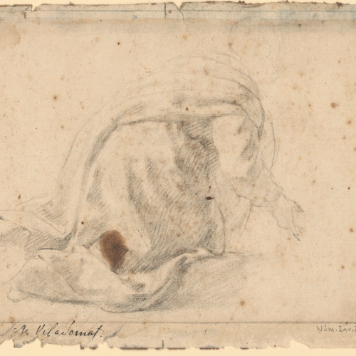 image for: Antoni Viladomat - Estudi de figura - Cap a 1720-1740