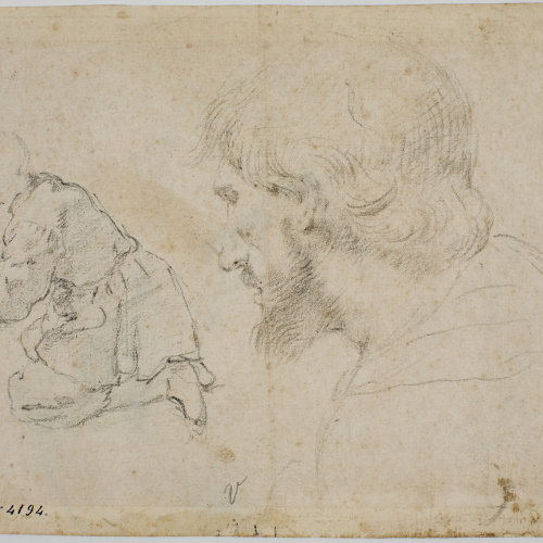 image for: Antoni Viladomat - Estudi de figures (anvers) / Esbós de figures (revers) - Cap a 1720-1740