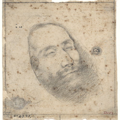 image for: Antoni Viladomat - Cap de frare (sant Francesc) (anvers) / Esbós de cap de frare (revers) - Cap a 1720-1730