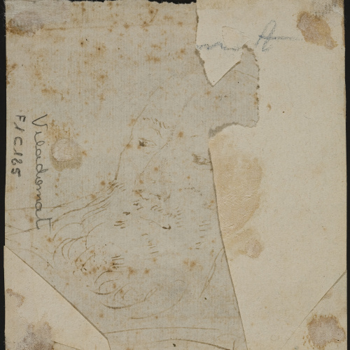 image for: Antoni Viladomat - Cap de frare (sant Francesc) (anvers) / Esbós de cap de frare (revers) - Cap a 1720-1730 [1]