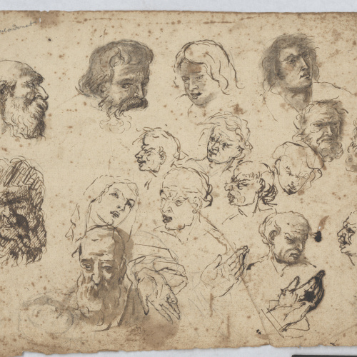 image for: Anònim - Estudi de caps - Cap a 1730-1755