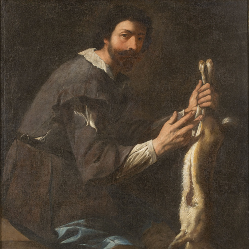 image for: Mestre de la figa de moro - Home esbudellant un conill - Cap a 1640