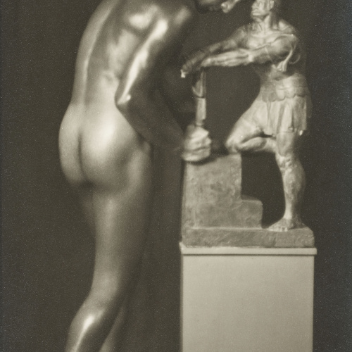 image for: Josep Masana - Sense títol [Estudi de nu amb escultura] - Entre 1920-1940
