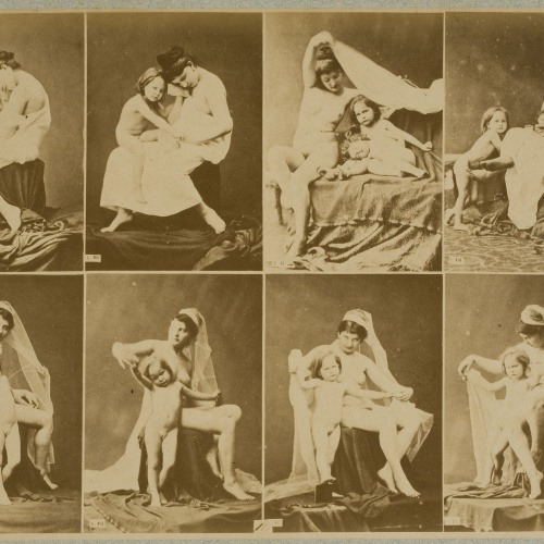 image for: Anònim - Contactes de nus d'una dona i unes nenes - Cap a 1880