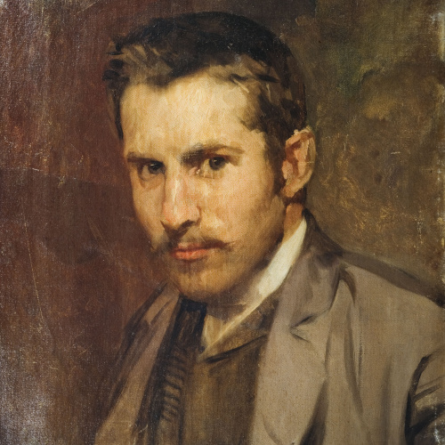 image for: Antoni Caba - Retrat del pintor Sebastià Junyent - Cap a 1887
