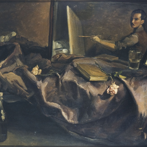 image for: Ramón Gaya - Artista pintant al seu estudi - Cap a 1940